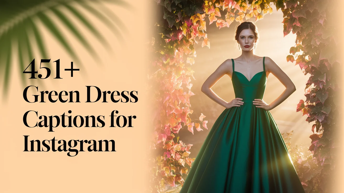 Green Dress Captions For Instagram